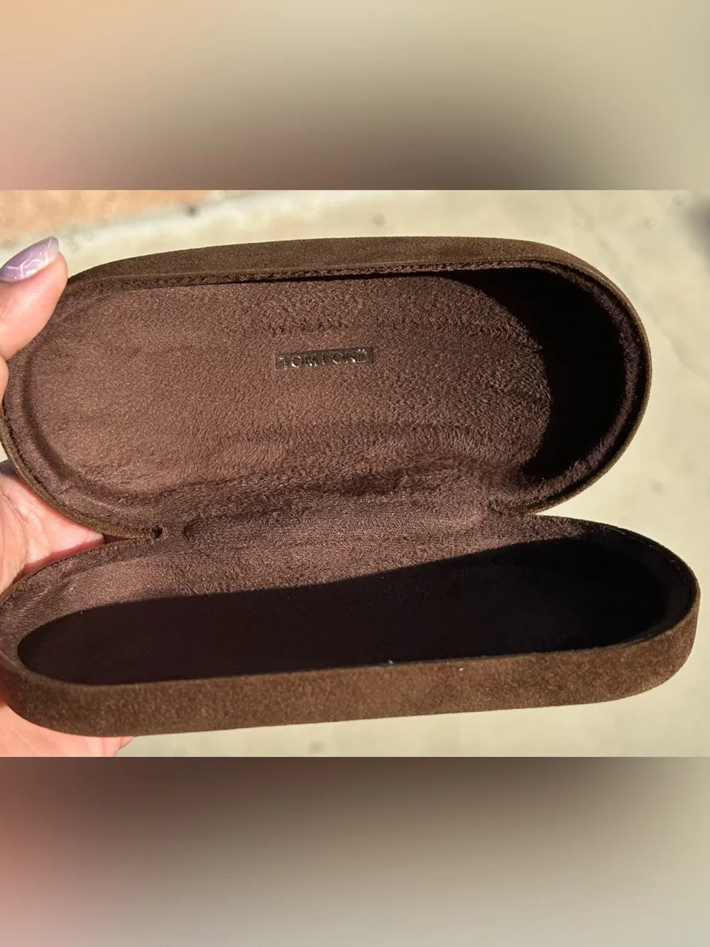 Tom Ford Brown Suede Eyewear Case